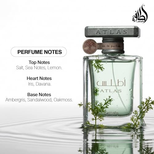 Lattafa Atlas Eau de Parfum Spray for Unisex, 1.85 Ounce