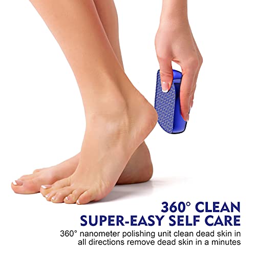 Foot File, Nano Glass Callus Remover, Portable Professional Foot Beauty Care Tool, can be Used for Wet/Dry Cracked feet, Painless Foot File for Dead Skin, Foot calluses, and Foot cuticles - Blue