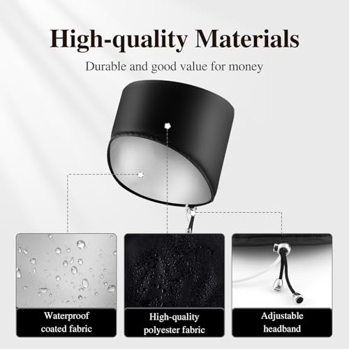 Heated Electric Thermal Steamer Cap for Natural Black Afro Hair - Hot Spa Treatment Hat with Temperature Control for Deep Conditioning at Home - Black
