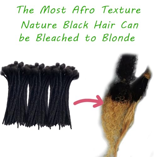 100% Human Hair Dreadlocks Handmade Locs Samll Size 0.4cm Width Pencil Size 60 per Bundles Natural Black #1B 8inch