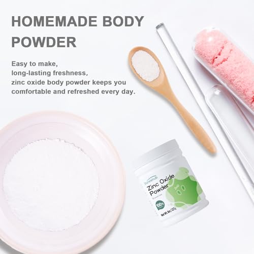 Zinc Oxide Powder, 8OZ 100% Purity, Non-Nano and Uncoated, Cosmetic Grade, Zinc Oxide Powder for DIY Sunscreen