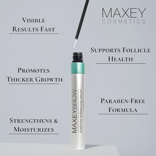 MaxeyBrow Eyebrow Enhancing Serum ? Daily Brow Treatment for the Appearance of Fuller, Thicker, Healthier-Looking Brows ? 5 mL