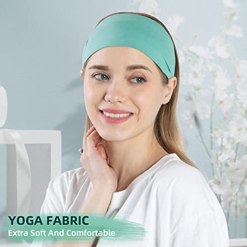 RITOPER Workout Wide Headbands for Women Non Slip, Super Soft Yoga Running Exercise Head Bands, Elastic Sweat Band Hair Bands for Women's Hair, Womens Solid Headband Hair Wrap