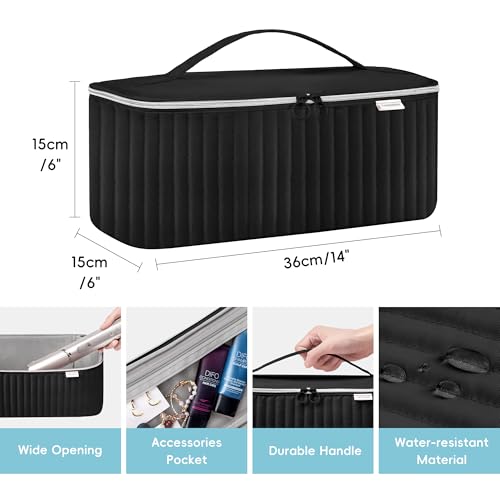 Travel Carrying Case for Hair Dryer Shark Flexstyle Dyson Airwrap Brush Hair Accessories Tools Storage Bag for Revlon Hairdryer Styler Organizer (Black)