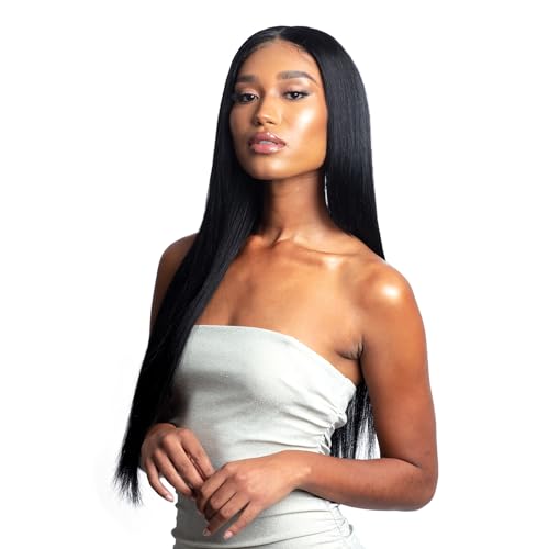 Shake-N-Go Virgin Remy Hair Weave Glossy 3 Bundles Straight 16" 18" 20" (Color:NATURAL BLACK)