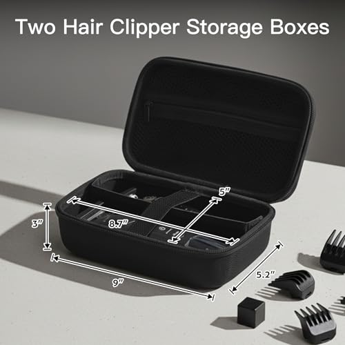 SMYV Barber Bags for Clippers and Supplies, Mens Hair Trimmers Box, Portable Clipper Storage Case for Barber Accessories (Case Only)