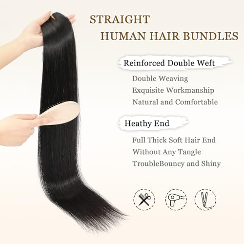 16A Raw Straight Bundles Human Hair 1 Bundle,28 Inch,Triple Lifespan,Burmese Virgin Remy Hair Extensions,No Tangle Shedding