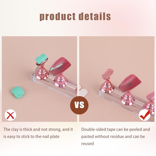 1200 Pcs False Tip Double Sided Adhesive Tapes for Nail Art Display - Pre-cut Strips for Nail Art Holder and Display Book