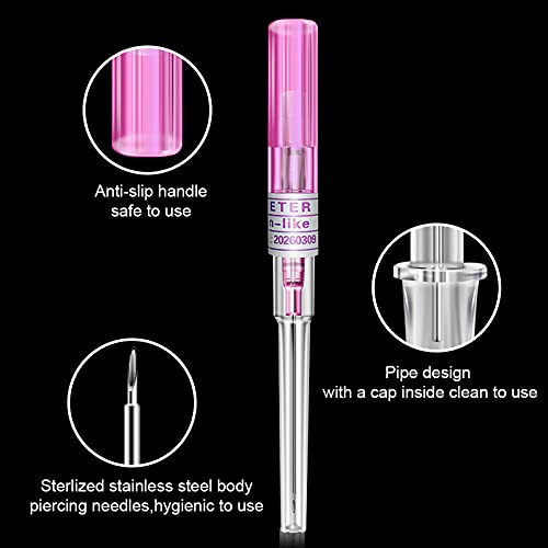 combofix 20G IV Catheter Piercing Needles - 6pcs Piecring Needles Catheter Hollow Needles for Ear, Nose, Navel, Nipple, Lip - Professional Quality for Piercing Tool Supplies£¨20G