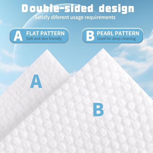 100 Count Disposable Face Towel, Biodegradable Facial Dry Wipes, Super Soft & Thick Face Cloth, Lint-Free Face Towelettes for Sensitive Skincare, Makeup Remover Dry Wipes, Facial Cleansing (6 Pack)