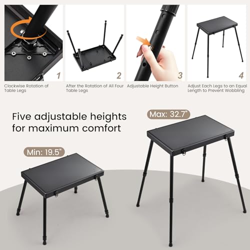Joligrace Rolling Manicure Table 5 Drawers Makeup Case Foldable Nail Desk Cosmetology Case on Wheels Nail Tech Table with Brush Pouch for Technician Workstation Mobile Makeup Artist Trolley Black