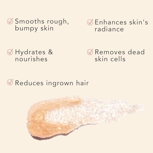 Peppermint Tea Tree Organic Body Scrub - USA Made Sugar Scrub with Natural Ingredients, Moisturizing Body & Foot Exfoliator for Dry and Sensitive Skin, Removes Dead Skin Cells & Reduces Ingrown Hair