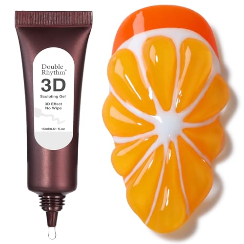 Double Rhythm 0.5 Oz 3D Nail Gel Nail Art Sculpting Gel No Wipe Gel Polish for Nail Designs DIY Nail Art for Drawing, Molding, Sculpture and Decoration (3D Sculpting Gel Clear)