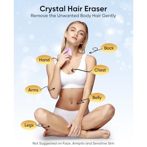 Crystal Hair Eraser for Women and Men, Reusable Crystal Hair Remover Magic Painless Exfoliation Hair Removal Tool, Magic Hair Eraser Device for Legs Back Arms