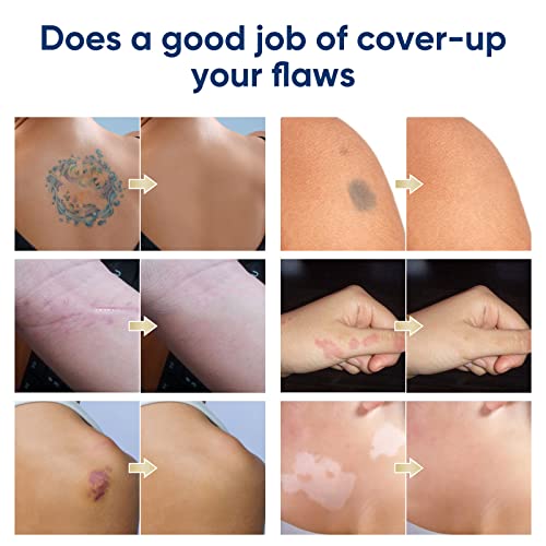 2 Colors Tattoo Cover Up Makeup Waterproof, Sweatproof Tattoo Cover Up Concealer, Long-Lasting for Tattoos, Scars, Spots & Vitiligo, Invisible Skin Concealer