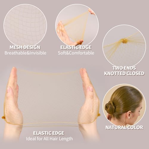 Fandamei Hair Bun Maker Set- 7 PCS Hair Donuts for Buns (1 Extra-large,2 Large,2 Medium and 2 Small), 10 Invisible Hair Nets for Buns, 20 PCS Bobby Pins, 5 PCS Hair Elastic Ties Black,Bun Maker