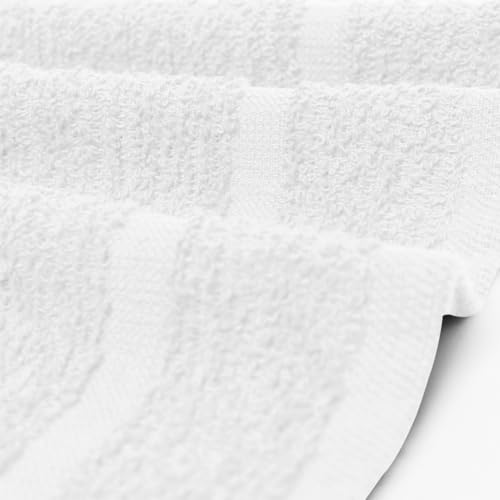 Avalon Towels Cotton Washcloths ? (Pack of 36) Size 12x12 Inches, 100% Ring Spun Cotton, Absorbent, Soft Face Towels, Gym Towels, Hotel and Spa Quality, Reusable Fingertip Towels (White)