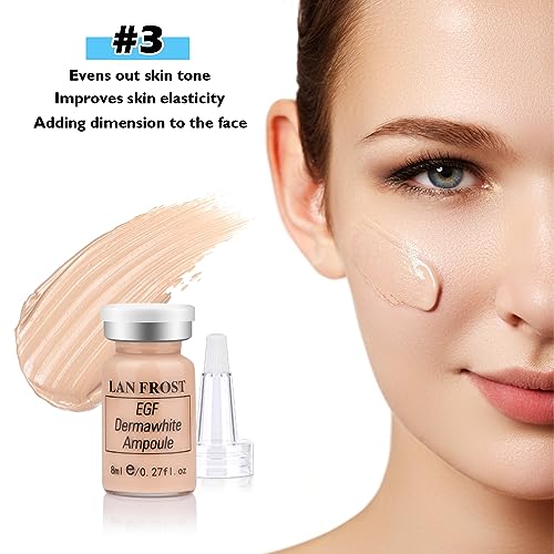 TRESSON BB Facial Glow Serum Starter Kit Hyaluronic Acid Essence Foundation Skin Care Kit 0.27oz 12 Vials, Combined With Niacinamide and Peptides To Skin Tone Anti-Aging Foundation Light Rose #3