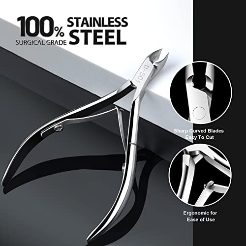 Teenitor Ingrown Toenail Tool, Pedicure Tools for Feet, Stainless Steel Ingrown Toenail Clippers, Ingrown Toenail File and Lifters