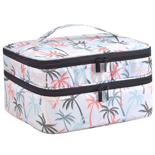 Nail Polish Carrying Case, Portable Nail Organizer with Handle, Double-layer Storage Bag for Nail Polish and Manicure Set