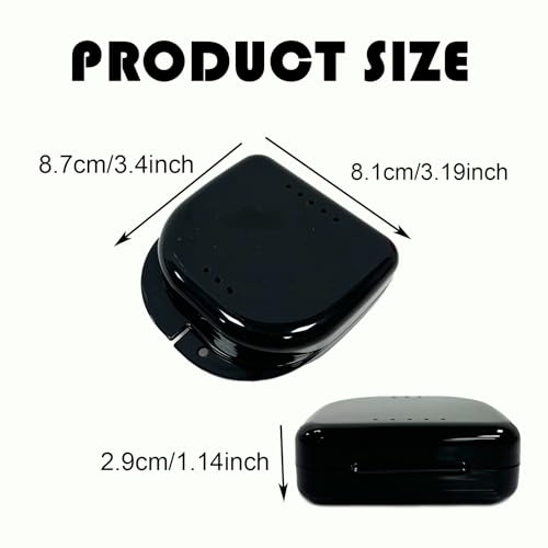 10 Pack Retainer Case,Dental Retainer Box with Vent Holes,Multicolor Storage Container for Aligner Mouth Guard Denture Box (Black)
