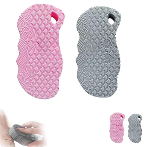 Magic Exfoliating Bath Sponge, Super Soft Exfoliating Bath Sponge£¬Skin Friendly & Reusable,Remover Dead Skin for All Skin Types,for Men Women (2PCS-Pink+Gray)
