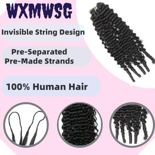 Knotless Pre-Separated Water Curly Human Hair Feather Crochet Hair Extensions Spirally Curly Classic Lightweight Reusable Crochet Hair Extensions Natural Color 20inch 120g