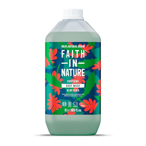 FAITH IN NATURE Natural Body Wash - Vegan & Cruelty Free, No SLS or Parabens - 169 fl oz Refill Pack, Aloe Vera