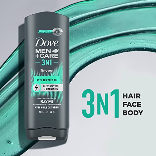 Dove Men+Care Post-Workout Body Wash For Men 3N1 Revive With Tea Tree Oil 18 oz