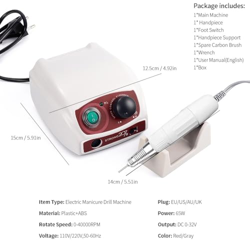 Strong 207B 35000RPM 65W Electric Manicure Drill for Nail Drill Machine Polishing Manicure Tools