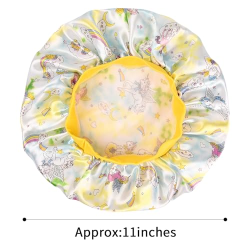5 Pcs Kids Bonnet for Girls Silk Bonnet Sleeping Kid Baby Toddler Wide Band Night Sleep Caps Colorful Night Hats Natural Hair