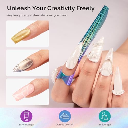 MelodySusie Nail Forms for Nail Extensions 100PCS, Long Length and Strong Adhesion, for Acrylic, Builder Gel and Poly Gel, for Home DIY and Salon Tools