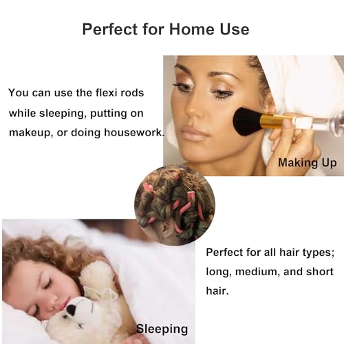 36Pcs Flexible Hair Rollers and Curlers Set - 7" 0.63" & 0.47" Bendable Soft Foam Rods for Heatless Curling Short & Long Hair