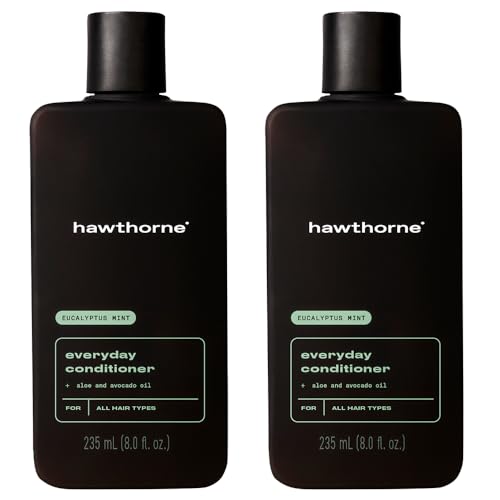 Hawthorne Everyday Conditioner For Men. Mens Conditioner For Stronger, Smoother, Healthier Hair with Plant-Derived Glycerin. Mint and Eucalyptus Scent. Natural, Sulfate Free, Paraben Free. 2-Pack.