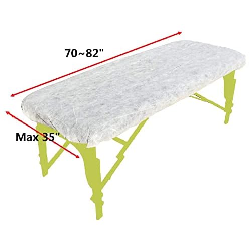 ZMDREAM Disposable Fitted Massage Table Sheets Pack of 20 Bed Covers with Elastic Maximum 82 x 35 inches White LZ015W