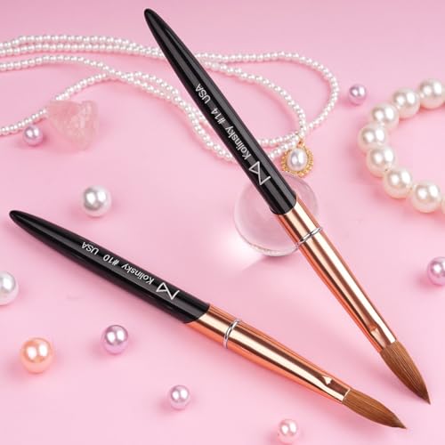 M ? Regal 100% Kolinsky Acrylic Nail Brush | Professional Acrylic Nail Sculpting & Application Brush | Premium Nail Art Tool for Nail Technicians & Artists (#10)