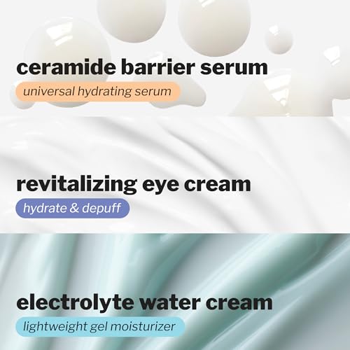 Cocokind Hydration Heros Set | Milky Ceramide Hydrating Serum, Eye Cream with Cooling Metal Applicator Tip, Lightweight Electrolyte Moisturizer | Hydrate, De-Puff, Calm, Balance | 3 Count