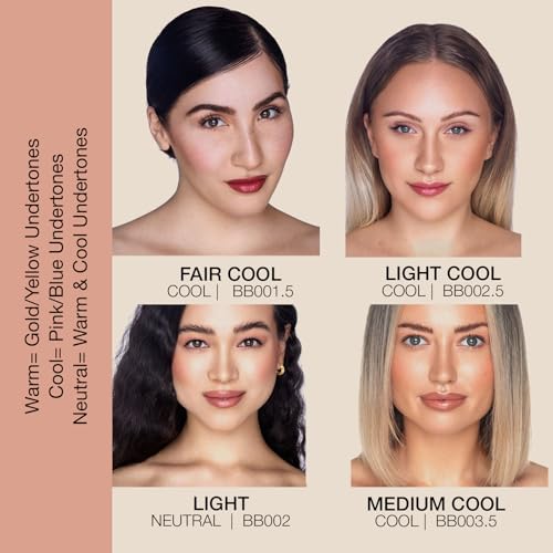 Bellapierre BB Cream SPF 20 ? Mineral Sunscreen & Liquid Foundation, Lightweight Face Moisturizer with Buildable Coverage, Matte Finish, Non-Toxic, Paraben-Free, Cruelty-Free ? 1.7 oz - Medium Cool