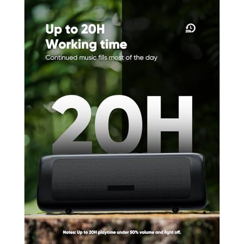 Bluetooth Speaker Stocking Stuffers for Men Women Teens Boys Girls: Portable Wireless, IPX5 Waterproof, White Elephant Gifts for Adults, Up to 20H Playtime, TWS Pair, for Home/Party/Outdoor (Black)