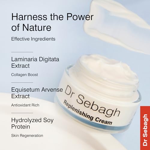 Dr Sebagh Replenishing Cream (1.7 fl oz) - Repairing & Hydrating Moisturizer - Facial Moisturizer for Dry Skin - Vitamin E, Retinol & Collagen Cream for Face - Soothes & Restores Radiance
