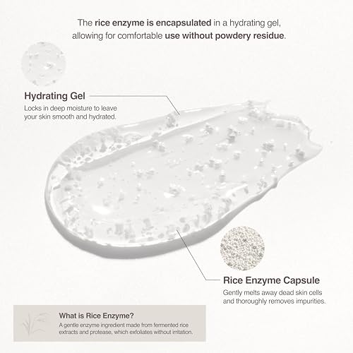 Rice Protein Gel Cleanser, Korean Skincare for Sensitive Skin, Ceramide, Hyaluronic Acid, Gentle Exfoliating, Brightening, Rice Enzyme Capsules, Holiday Gift | 400ml