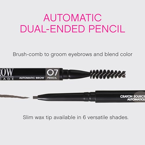 Vivienne Sab? Brow Arcade Eyebrow Pencil ? Micro Definer with Brush for Cool-Toned Hair, Smudge-Proof Color and Longwear Shape Enhancement, Shade 07 Ash Brown, 0.035 oz