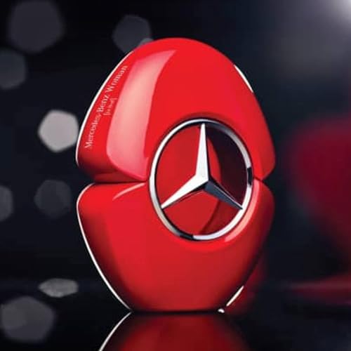 Mercedes Benz Woman in Red - Eau de Parfum - Long Lasting Perfume for Women - Jasmine Perfume with Fruity, Patchouli Fragrances - Travel Size - 3 oz