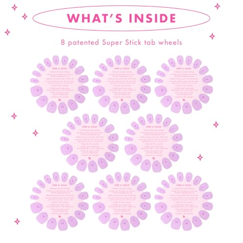 Super Stick Mani Adhesive Tabs Set | No Glue Needed | Use with Olive & June Press-On Nails | Non-Toxic Tabs | Easy On-Off, Non-Damaging | Realest Look | 7-Day Wear