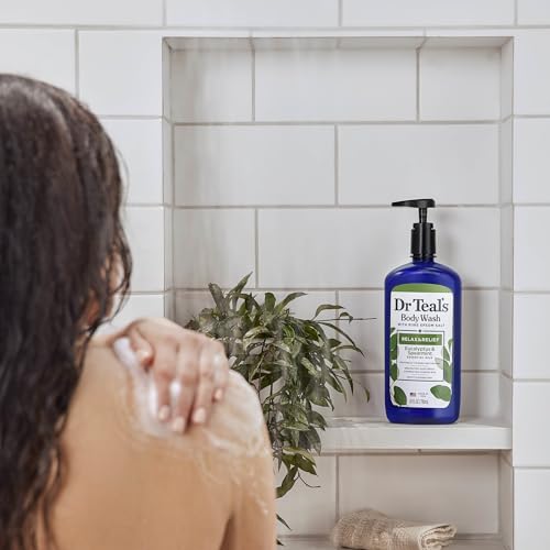 Dr Teal's Body Wash with Pure Epsom Salt, Relax & Relief with Eucalyptus & Spearmint, 24 fl oz (Pack of 2)