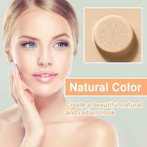 2Pcs Mushroom Head Air Cushion CC Cream, Long Lasting Oil Control BB Cream for All Skin Types, Moisturizing Foundation Face Makeup Set with Foundation Brush £¨#Natural£©