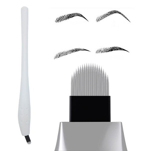 CHOOSE-IT 18U Microblading Disposable Pens Microblading Supplies 10 PCS Signature Microblading Needle Pen Microblading Kit Eyebrow Makeup Disposable Sterile Microblades