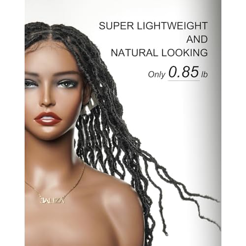 24" Swiss HD Lace Knotless Locs Wig for Black Women/Men - Glueless Pre-Plucked Fauxlock Wig with Human Hair Baby Hair, Pre Cut Full Lace (Black 1B/Brown) - Salon-Level Quality - Medium Cap Size