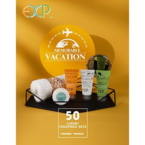 OPPEAL EXP Series| 200 PK 1 oz Hotel Size Amenities Bulk | 50 Sets Each Contains Shampoo & Conditioner 2 in 1, Body Wash, Body Lotion and Soap Bar | Ideal Size for Hotel/AirBnB/VRBO/Vacation Rental