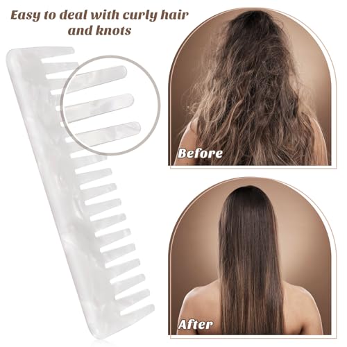 Luxshiny Acetate Women Wide Tooth Comb: Detangling Comb Large Toothed Hair Widetooth Shower for Pocket for Thick Curly Wet Hair